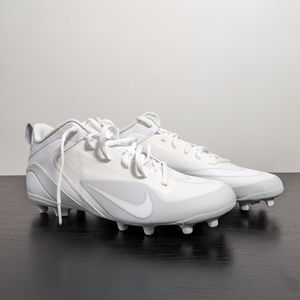 Nike Alpha Huarache 8 Varsity White Lacrosse Cleats CZ6558-110 Men's Size 9.5